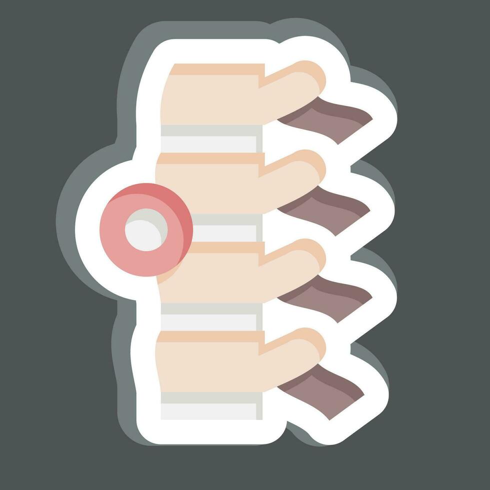 Sticker Bone Pain. related to Body Ache symbol. simple design editable. simple illustration vector