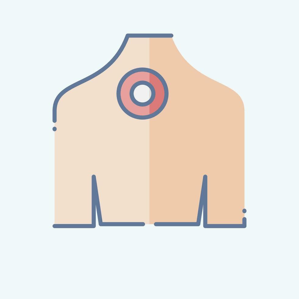 Icon Back Pain. related to Body Ache symbol. doodle style. simple design editable. simple illustration vector