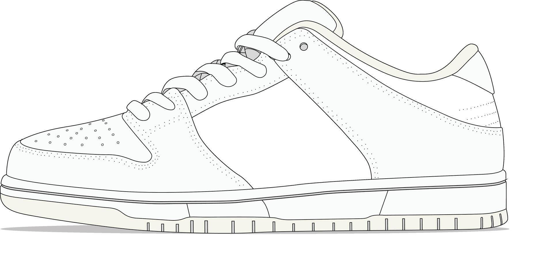 Low Top Sneaker Vector Design Template