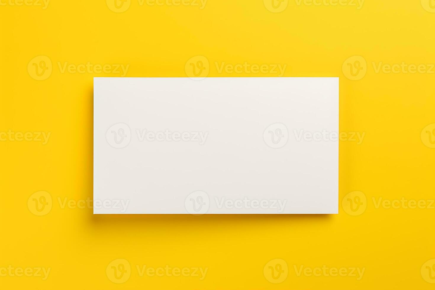 Blank business card on yellow background AI Generated photo