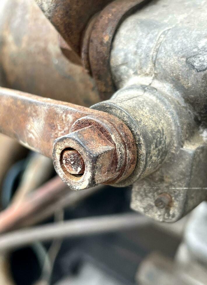 close up old rusty machine car photo