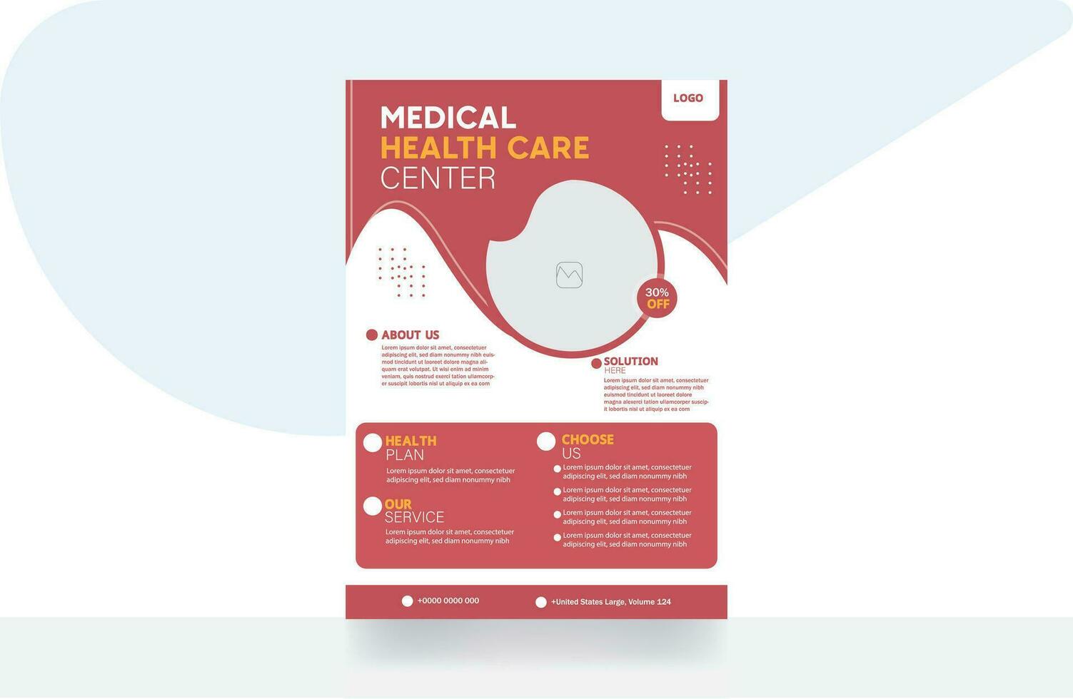 Medical health care corporate flyer brochure design flyer hospital banner cover background template vector