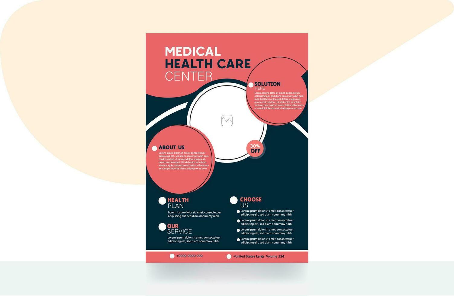 Hospital corporate flyer brochure design flyer medical care banner cover background template vector