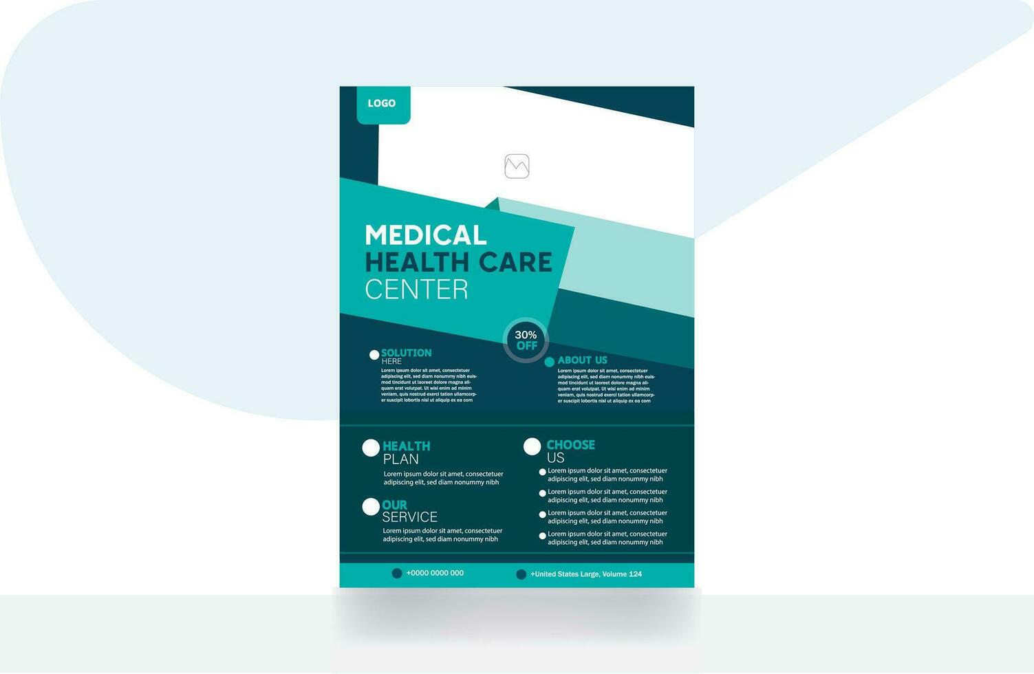 Hospital corporate flyer brochure design flyer medical care banner cover background template vector