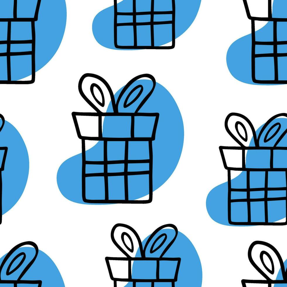 Seamless pattern Doodle gift. Hanukkah. New Year is gift. a Christmas gift vector