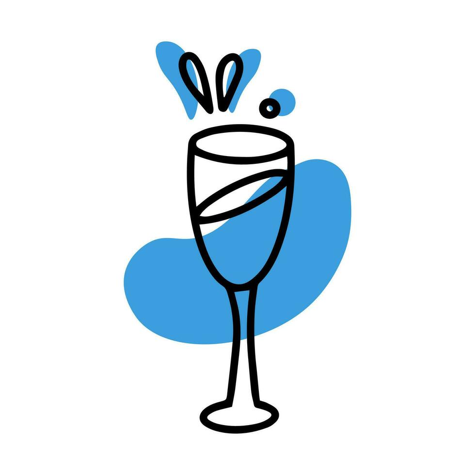 Blue liqueur doodle. Drink for Hanukkah vector