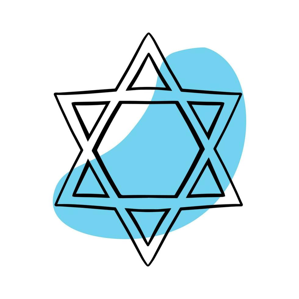 Doodle The Star of David, protector of Judaism. Hanukkah vector