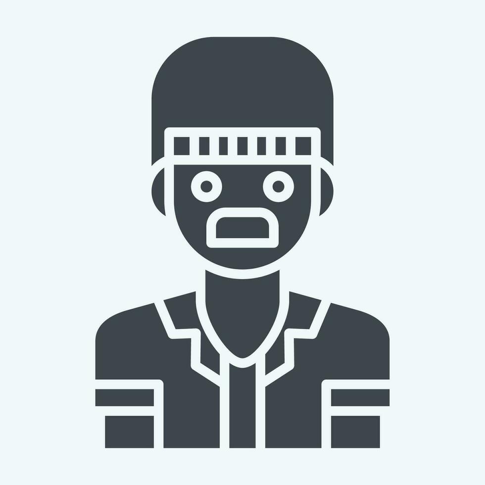 icono hombre. relacionado a indígena personas símbolo. glifo estilo. sencillo diseño editable. sencillo ilustración vector