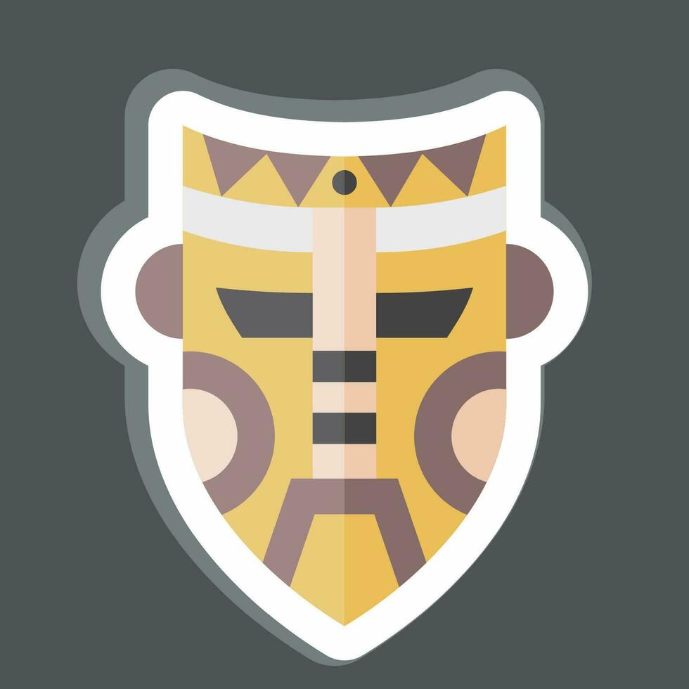 Sticker Mask. related to Indigenous People symbol. simple design editable. simple illustration vector
