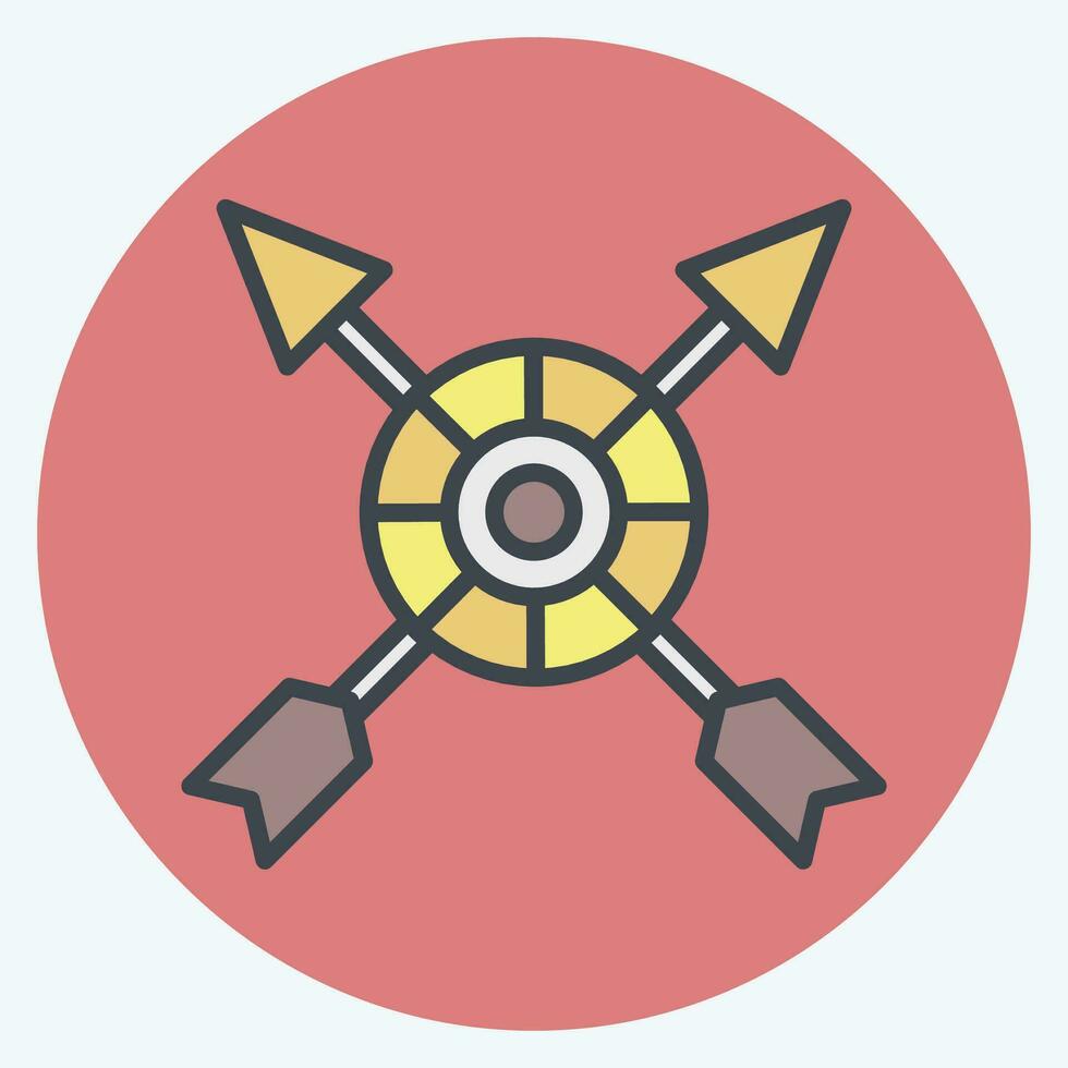 Icon Boho Archer. related to Indigenous People symbol. color mate style. simple design editable. simple illustration vector