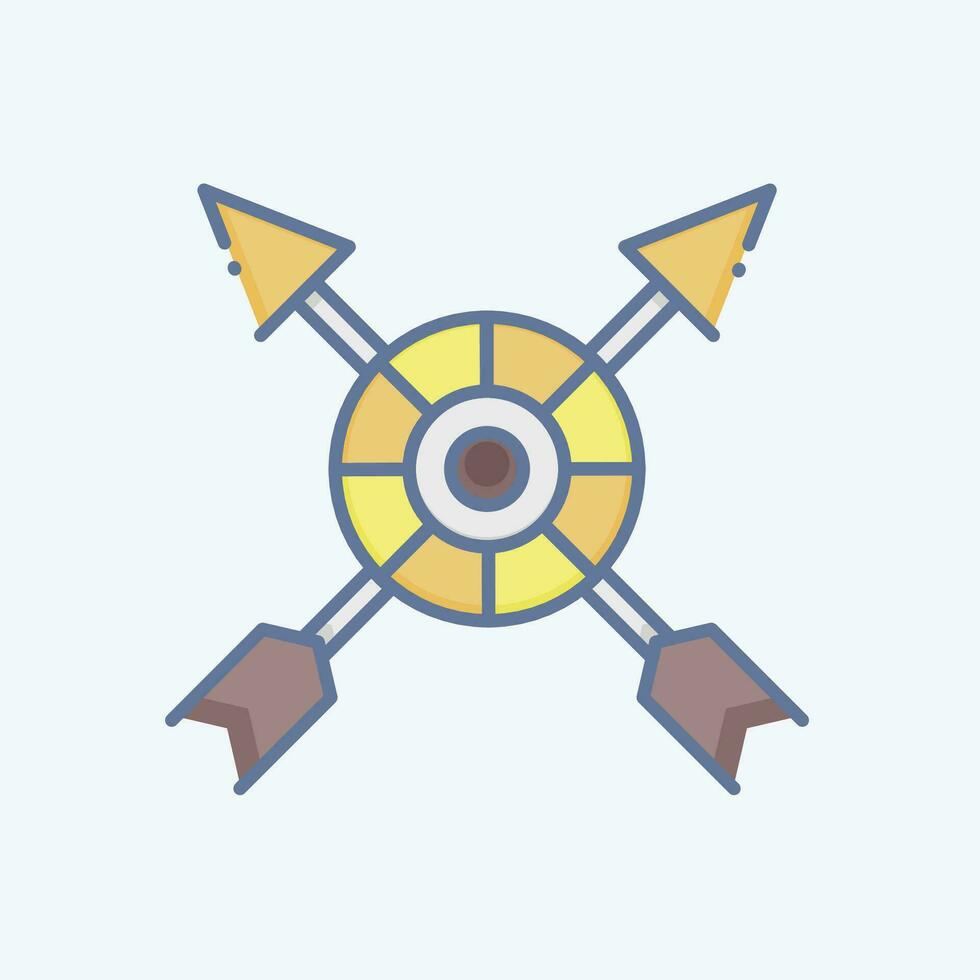 Icon Boho Archer. related to Indigenous People symbol. doodle style. simple design editable. simple illustration vector