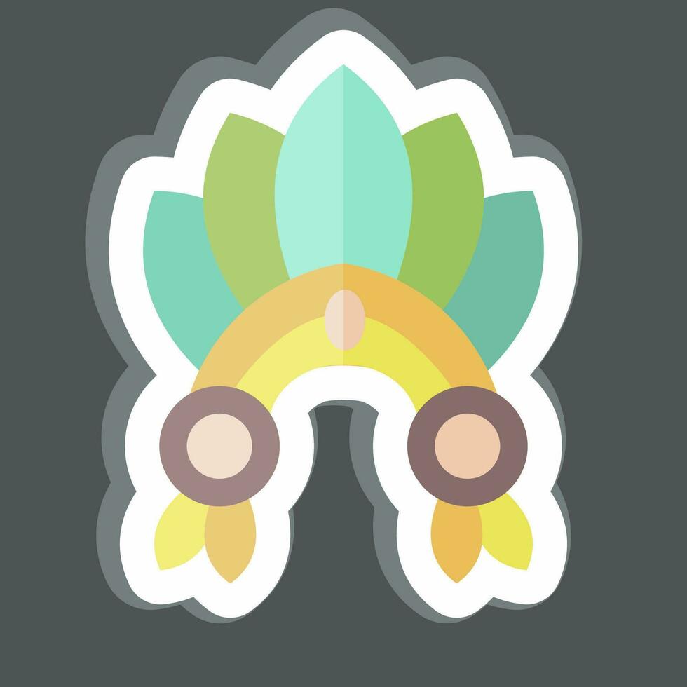 Sticker Indian Red Crown. related to Indigenous People symbol. simple design editable. simple illustration vector