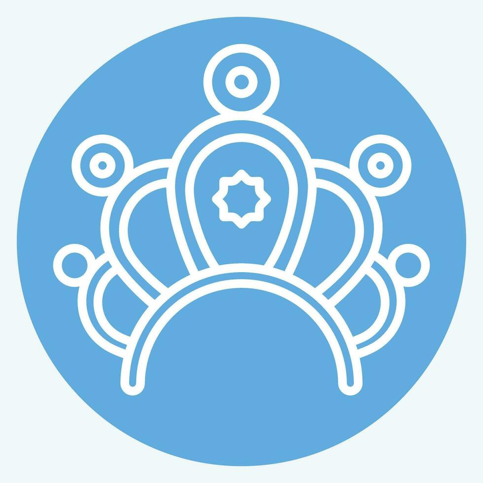 Icon Crown. related to Indigenous People symbol. blue eyes style. simple design editable. simple illustration vector