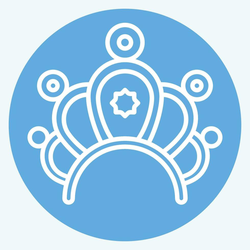 Icon Crown. related to Indigenous People symbol. blue eyes style. simple design editable. simple illustration vector