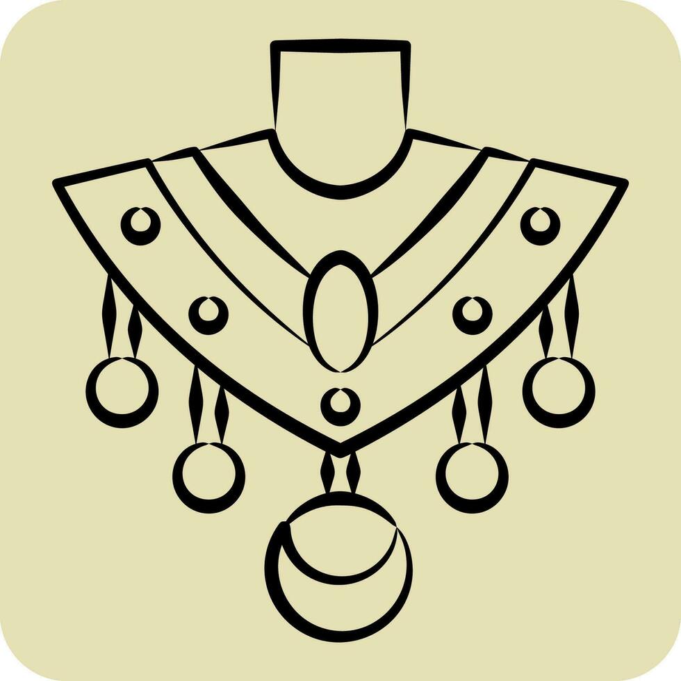Icon Necklace. related to Indigenous People symbol. hand drawn style. simple design editable. simple illustration vector