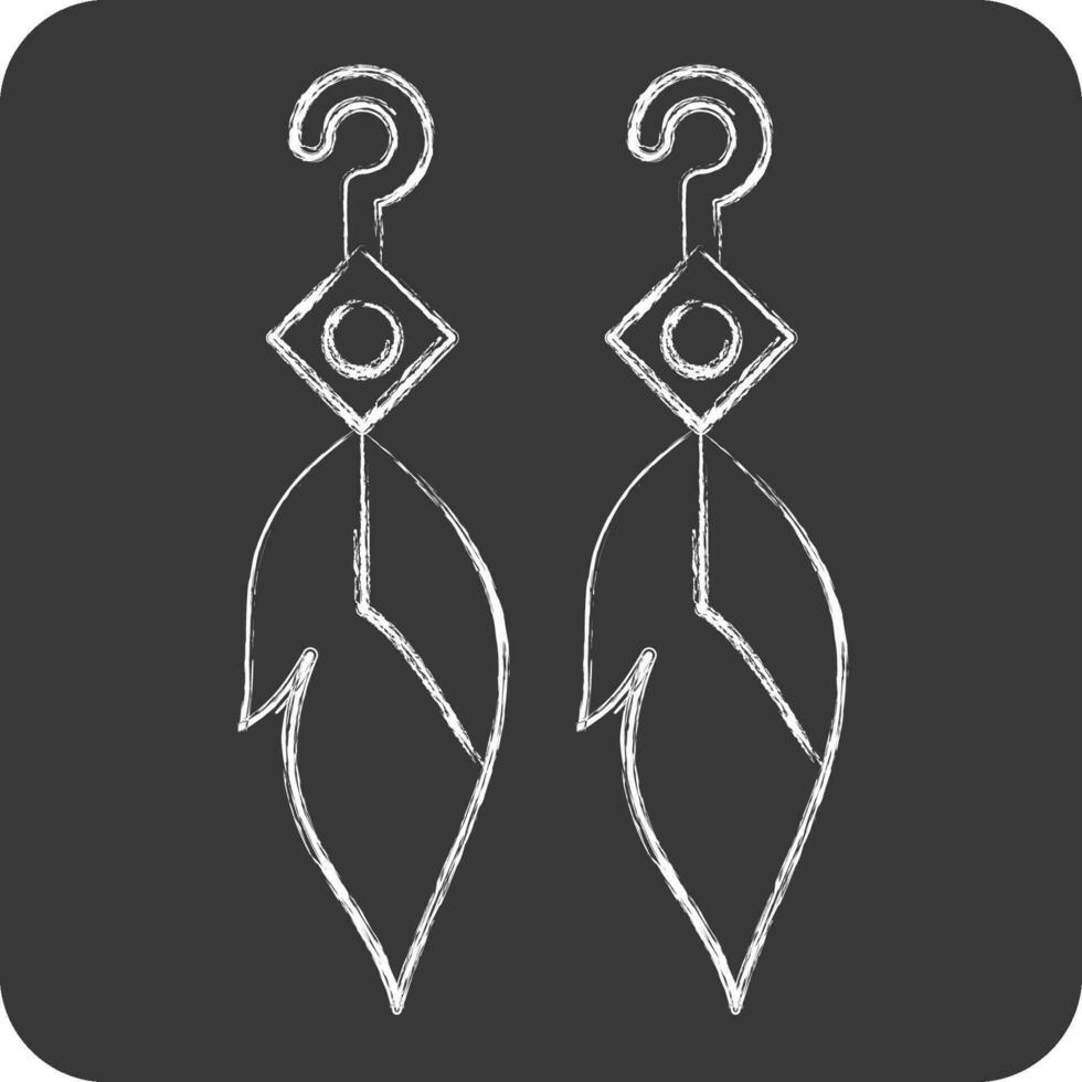 Icon Feather Earning. related to Indigenous People symbol. chalk Style. simple design editable. simple illustration vector