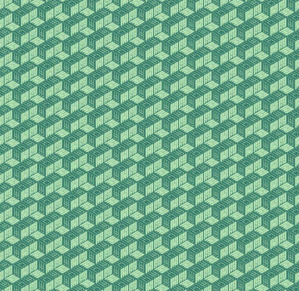 Isometric Chinese Text Pattern Design vector