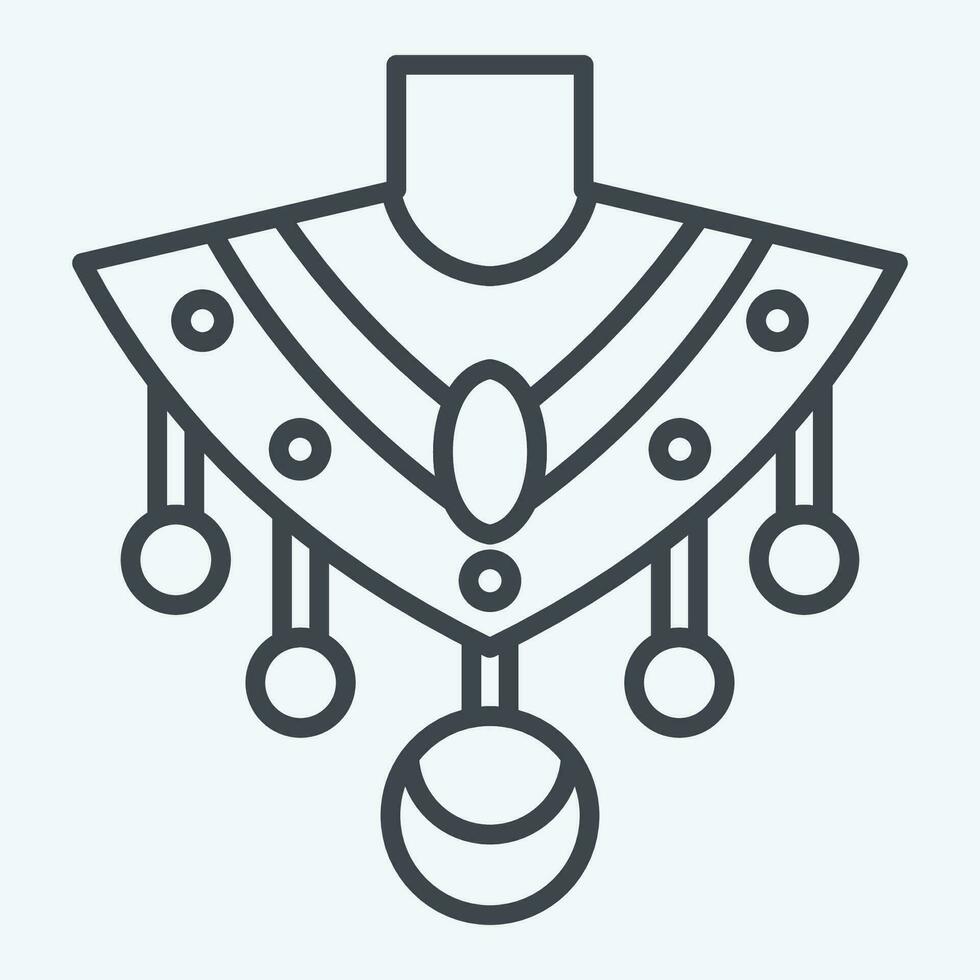 Icon Necklace. related to Indigenous People symbol. line style. simple design editable. simple illustration vector
