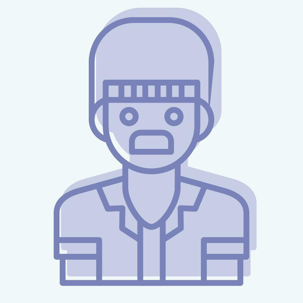Icon Man. related to Indigenous People symbol. two tone style. simple design editable. simple illustration vector