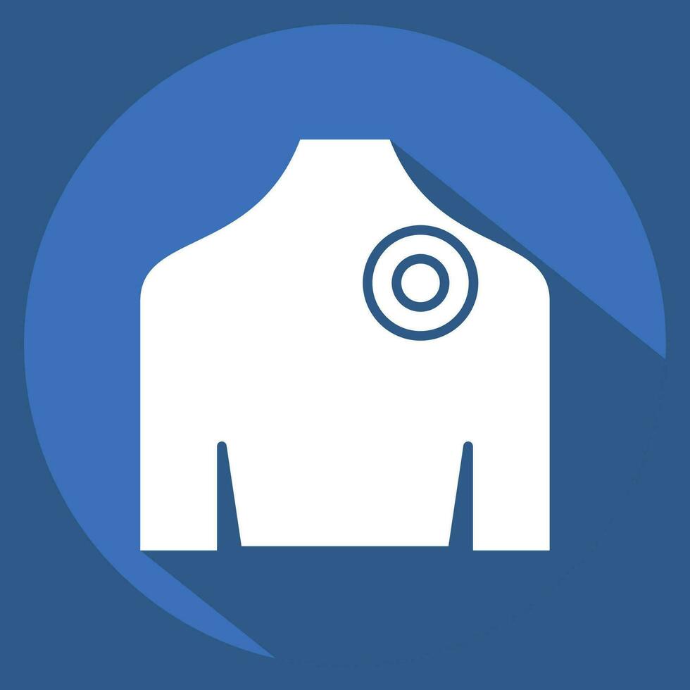 Icon Back Pain 1. related to Body Ache symbol. long shadow style. simple design editable. simple illustration vector
