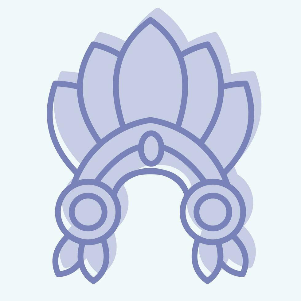 Icon Indian Red Crown. related to Indigenous People symbol. two tone style. simple design editable. simple illustration vector
