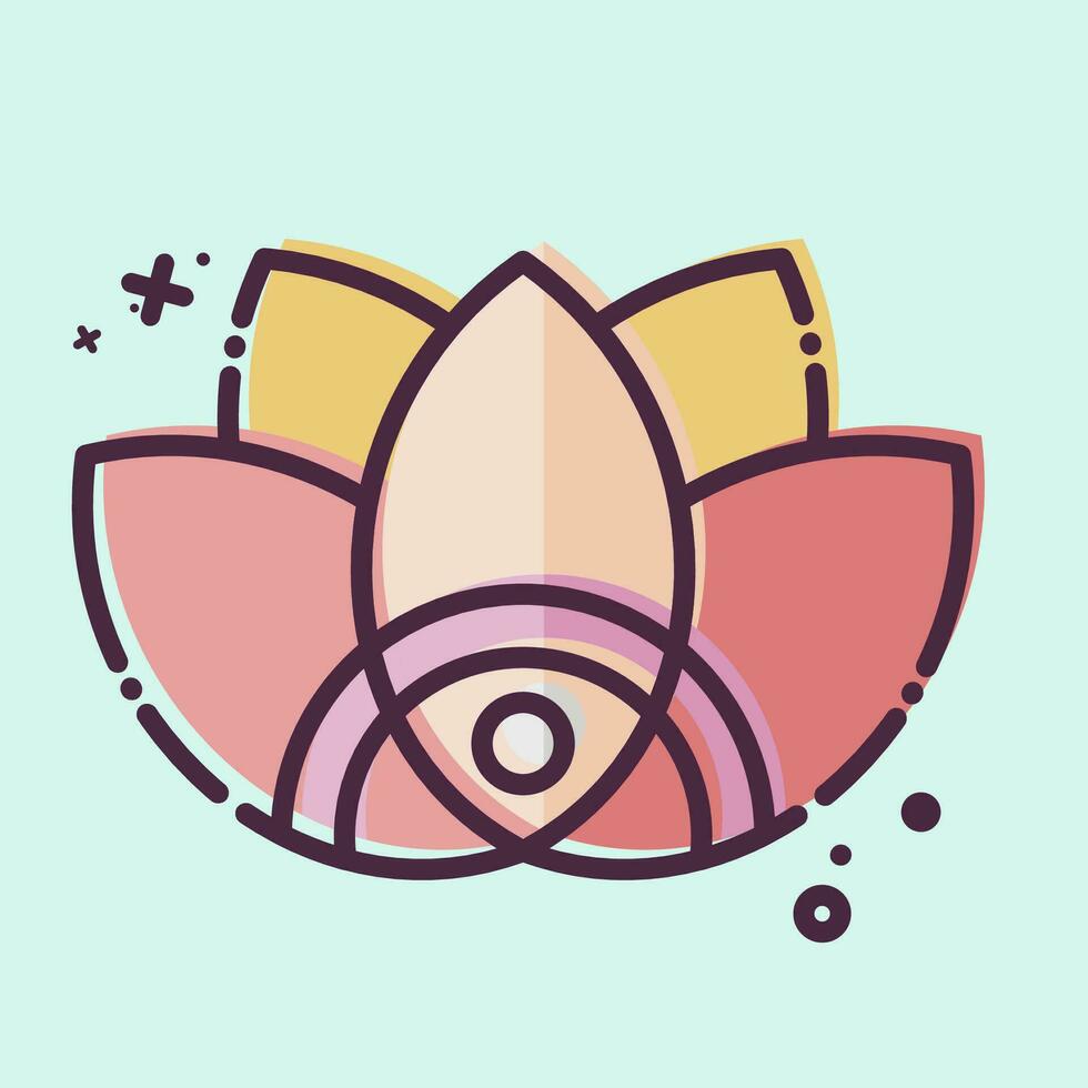 Icon Flower. related to Indigenous People symbol. MBE style. simple design editable. simple illustration vector