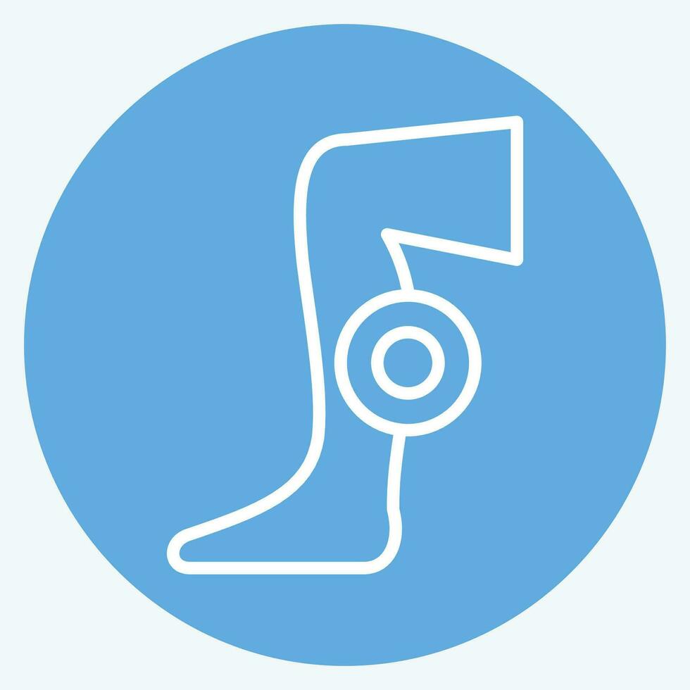 Icon Foot pain. related to Body Ache symbol. blue eyes style. simple design editable. simple illustration vector
