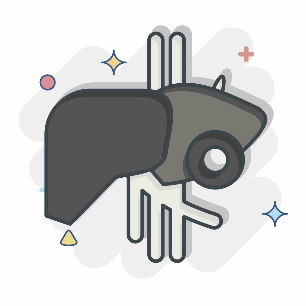 Icon Liver. related to Body Ache symbol. comic style. simple design editable. simple illustration vector