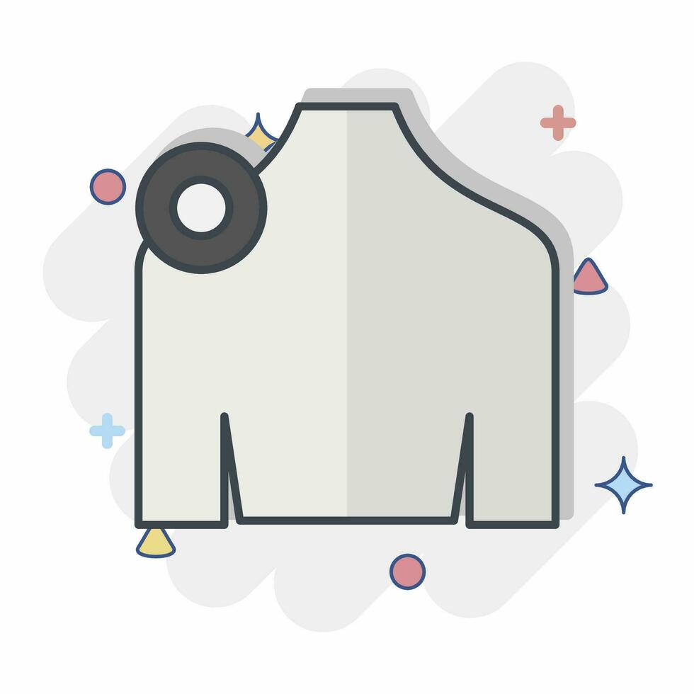 Icon Shoulder. related to Body Ache symbol. comic style. simple design editable. simple illustration vector