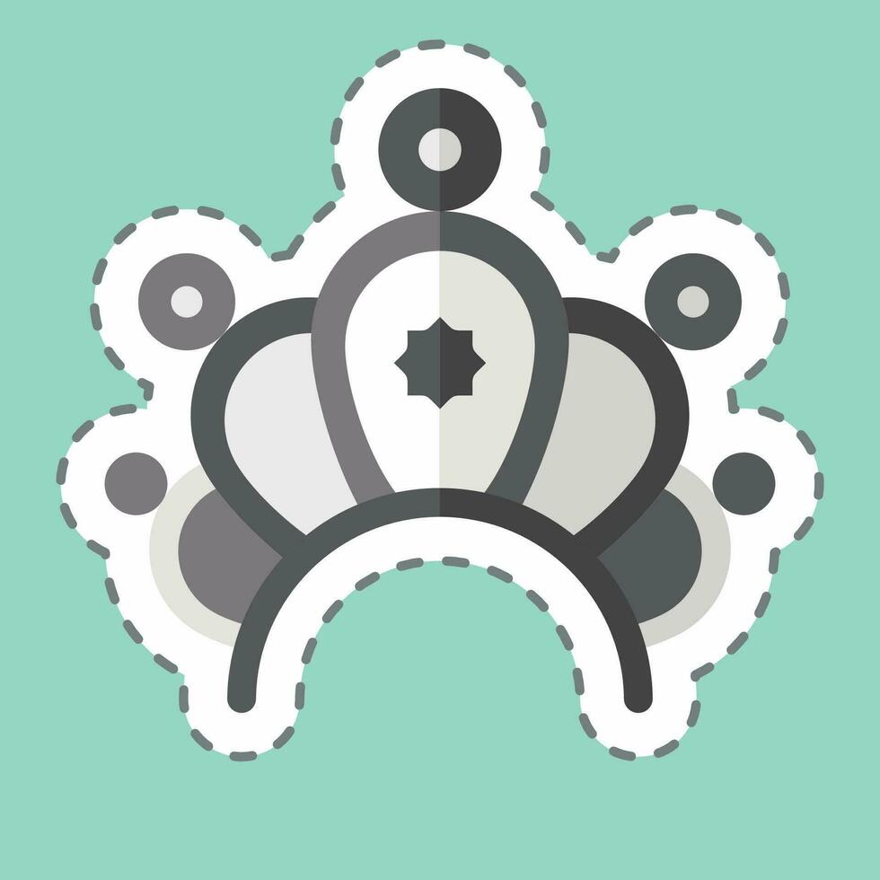 Sticker line cut Crown. related to Indigenous People symbol. simple design editable. simple illustration vector