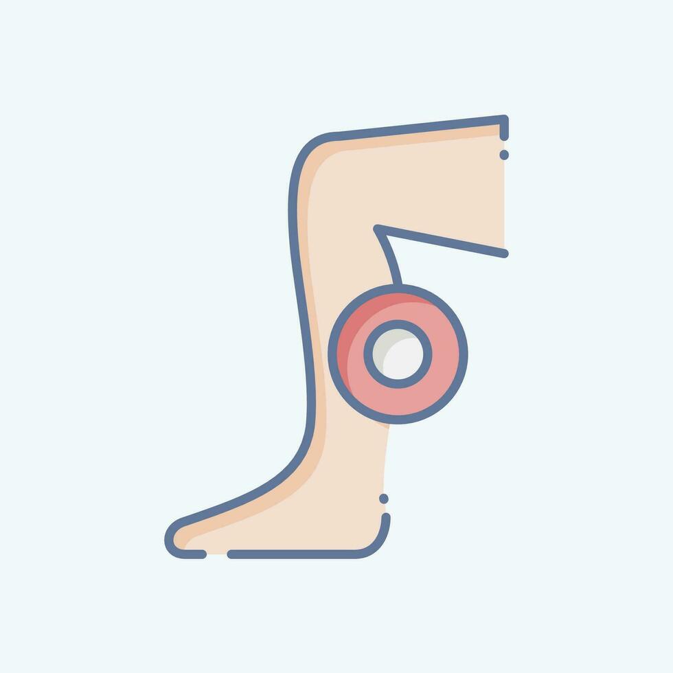 Icon Foot pain. related to Body Ache symbol. doodle style. simple design editable. simple illustration vector