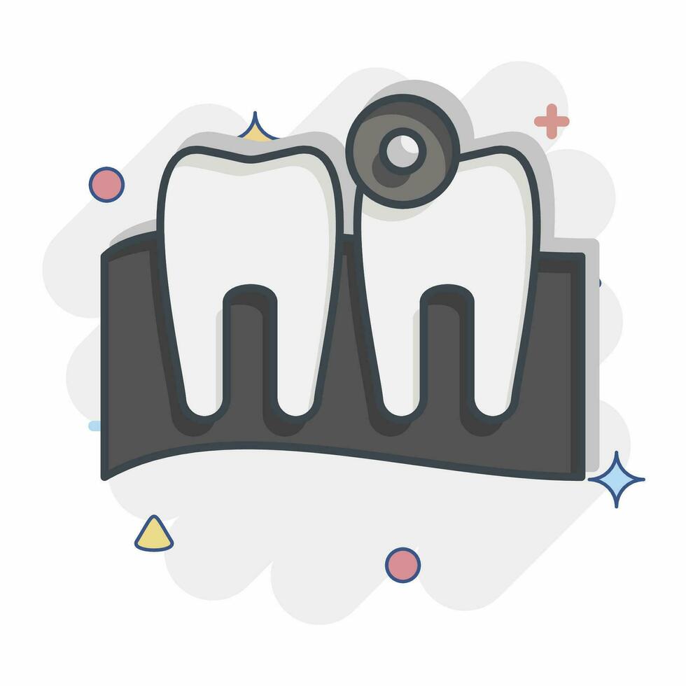 Icon Toothache. related to Body Ache symbol. comic style. simple design editable. simple illustration vector