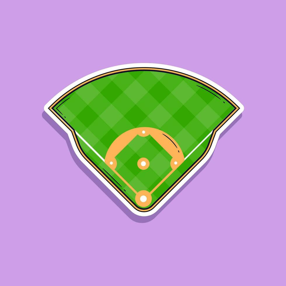 Baseball element cartoon vector illustration sticker. Vector eps 10