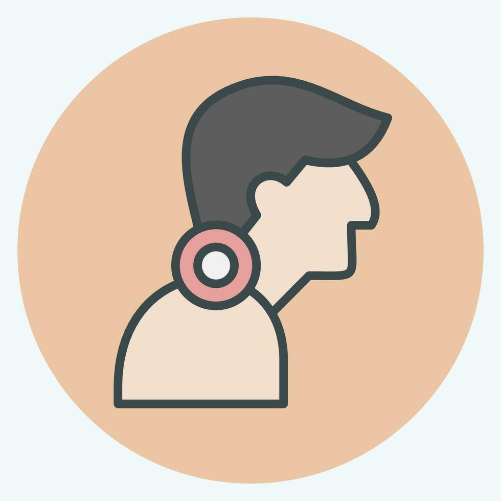 Icon Neck Pain. related to Body Ache symbol. color mate style. simple design editable. simple illustration vector