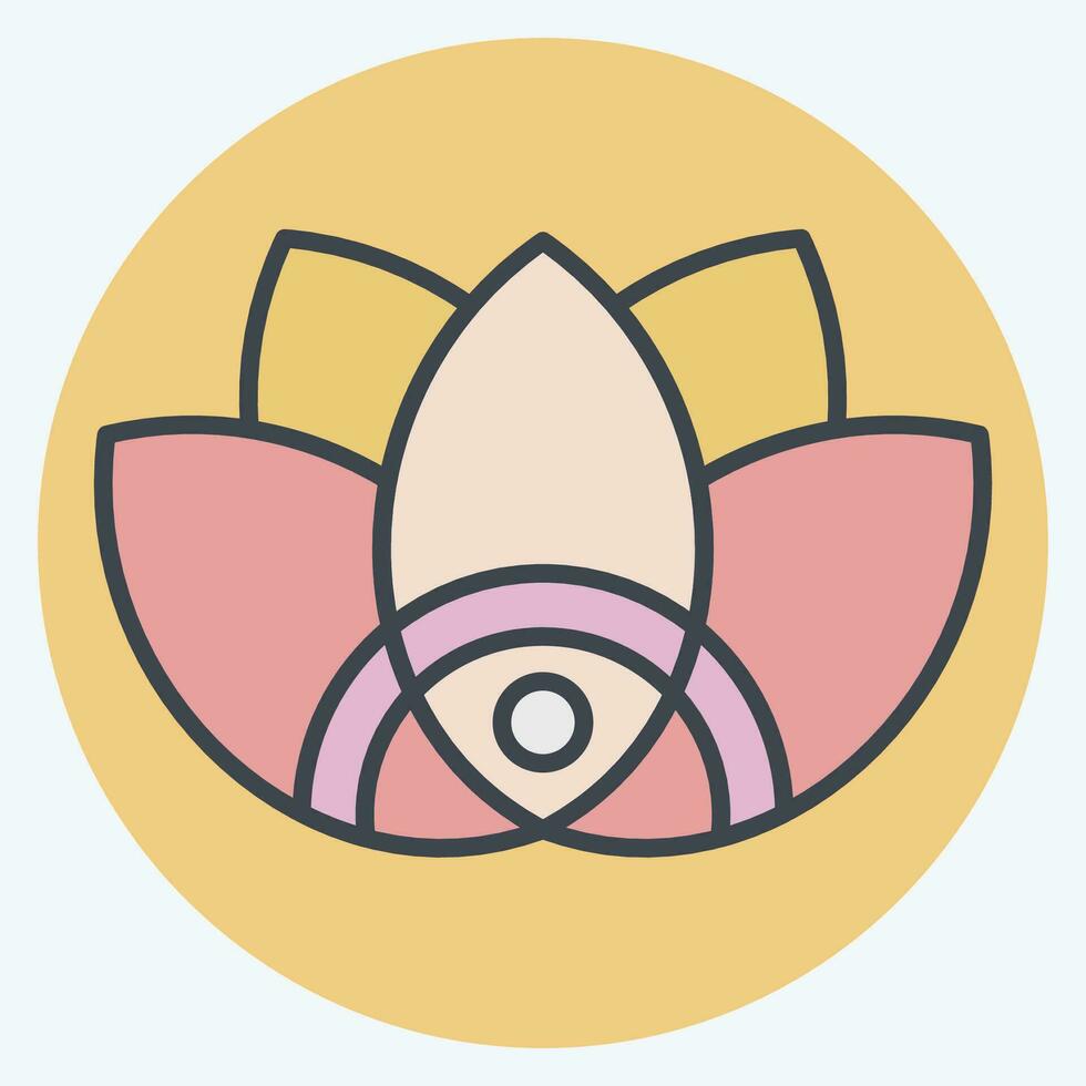 Icon Flower. related to Indigenous People symbol. color mate style. simple design editable. simple illustration vector