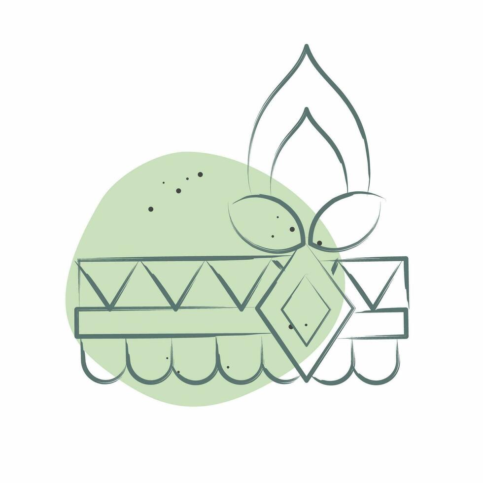 Icon Boho Headband. related to Indigenous People symbol. Color Spot Style. simple design editable. simple illustration vector