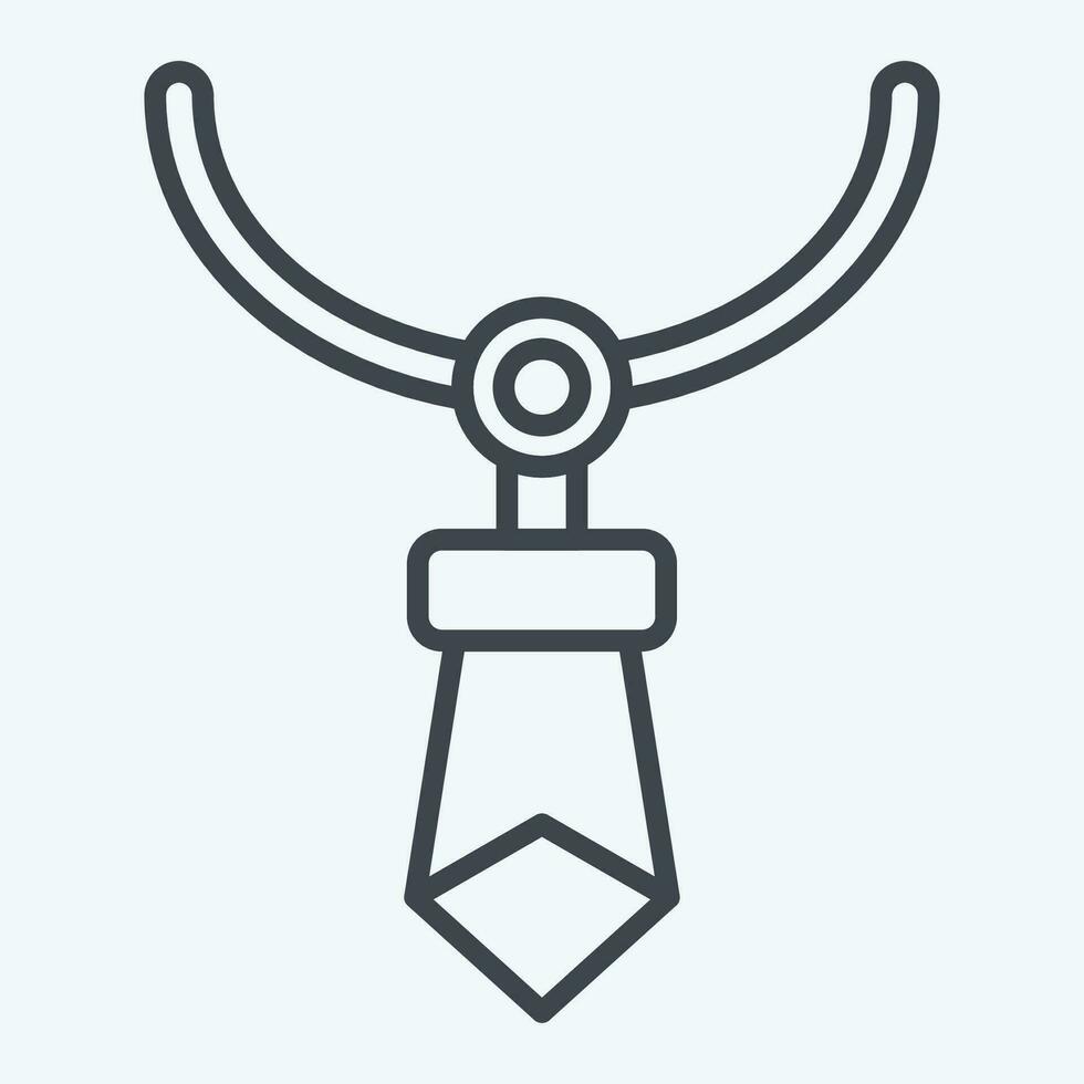 Icon Crystal Necklace. related to Indigenous People symbol. line style. simple design editable. simple illustration vector