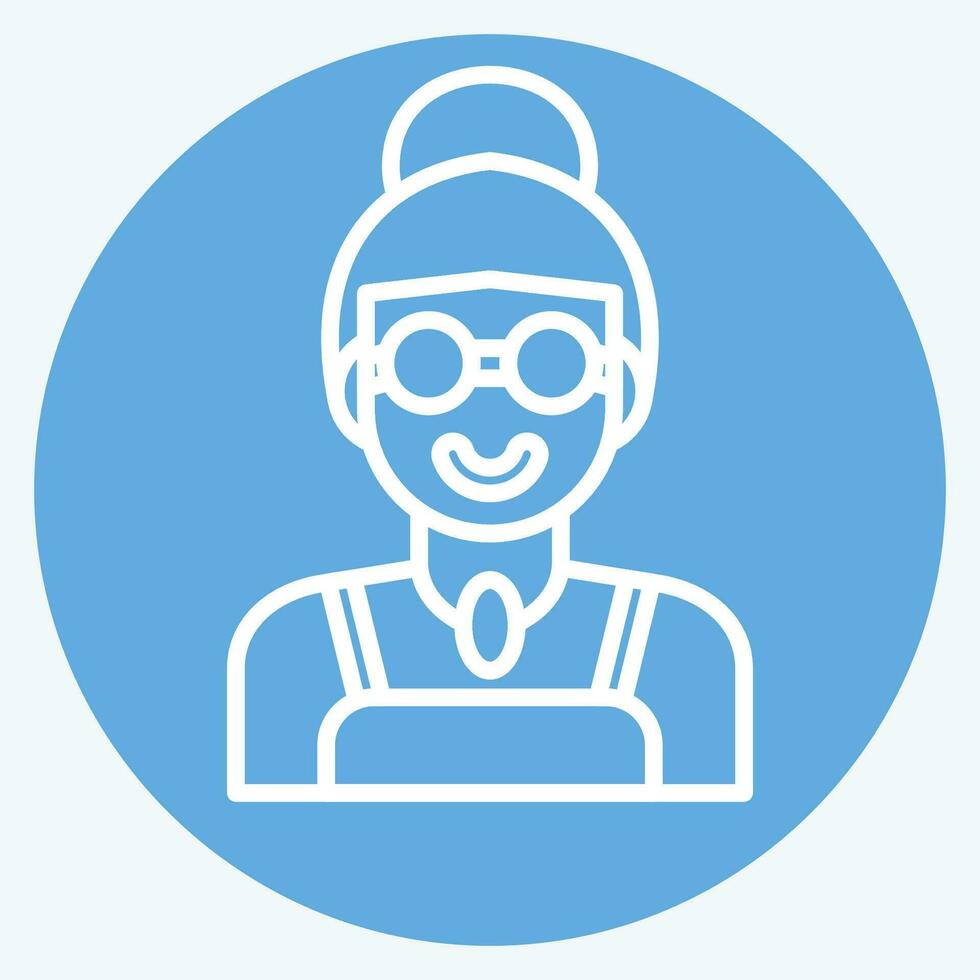 icon-lady-related-to-indigenous-people-symbol-blue-eyes-style-simple