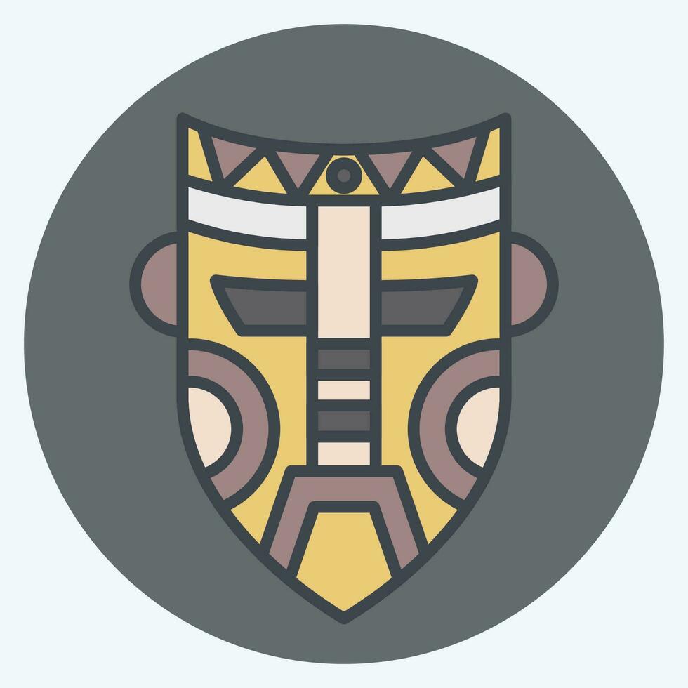 Icon Mask. related to Indigenous People symbol. color mate style. simple design editable. simple illustration vector
