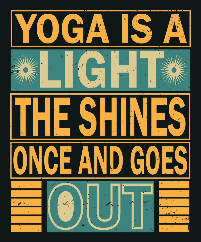 yoga es un ligero el brilla una vez y va fuera vector