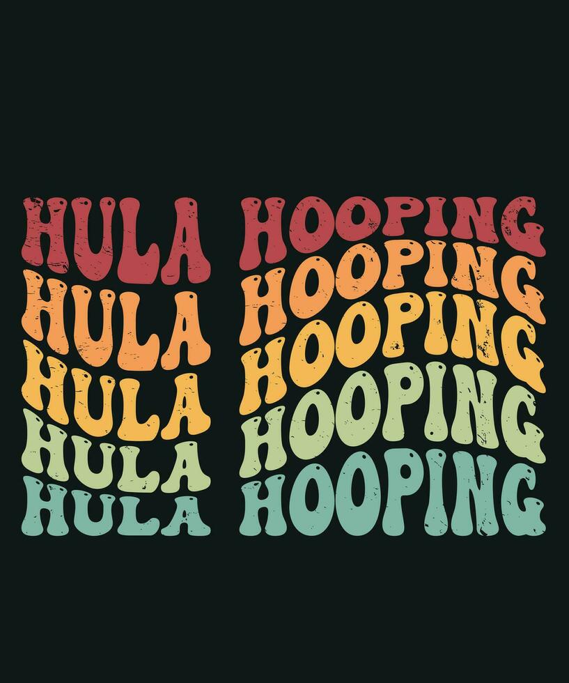 Hula hooping typography colorful design vector