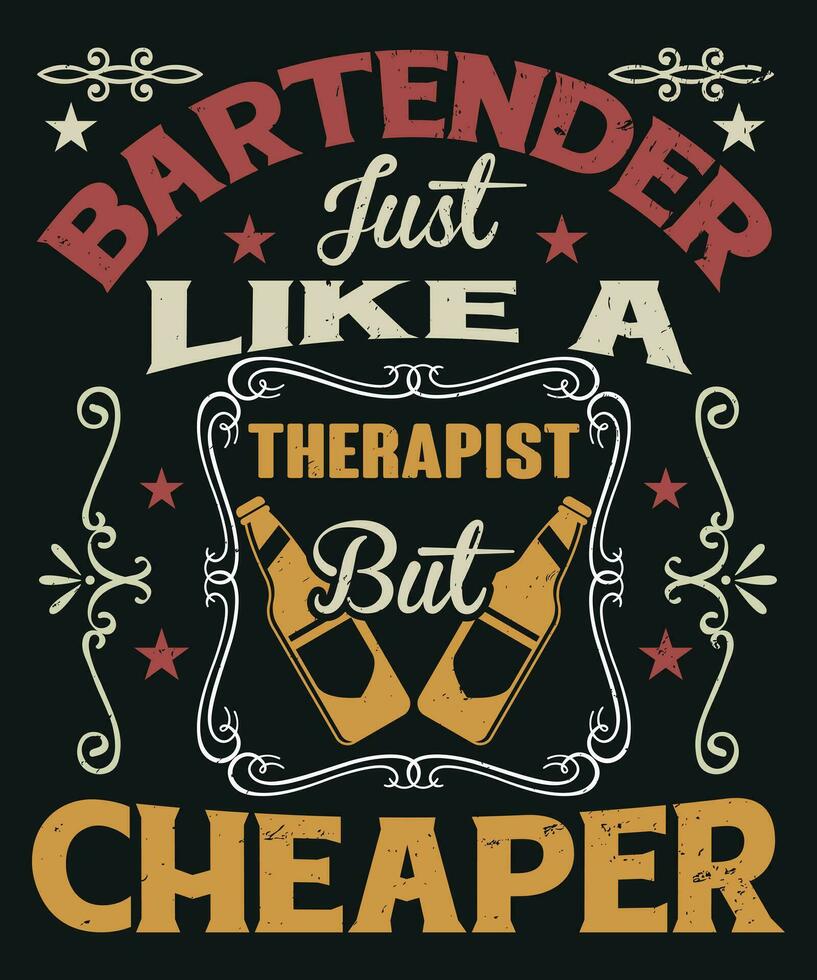 Bartender just like a therapist but cheaper vector