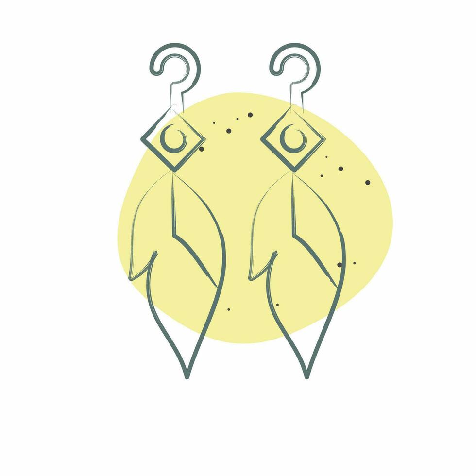 Icon Feather Earning. related to Indigenous People symbol. Color Spot Style. simple design editable. simple illustration vector