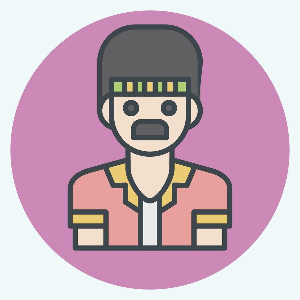 Icon Man. related to Indigenous People symbol. color mate style. simple design editable. simple illustration vector