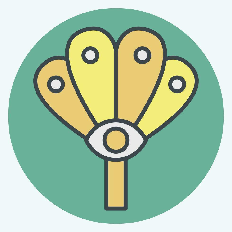 Icon Fan. related to Indigenous People symbol. color mate style. simple design editable. simple illustration vector