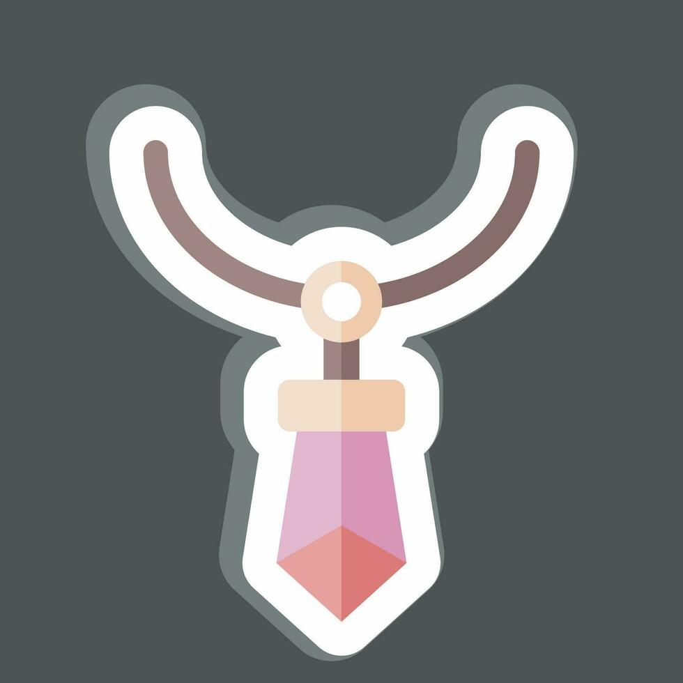 Sticker Crystal Necklace. related to Indigenous People symbol. simple design editable. simple illustration vector