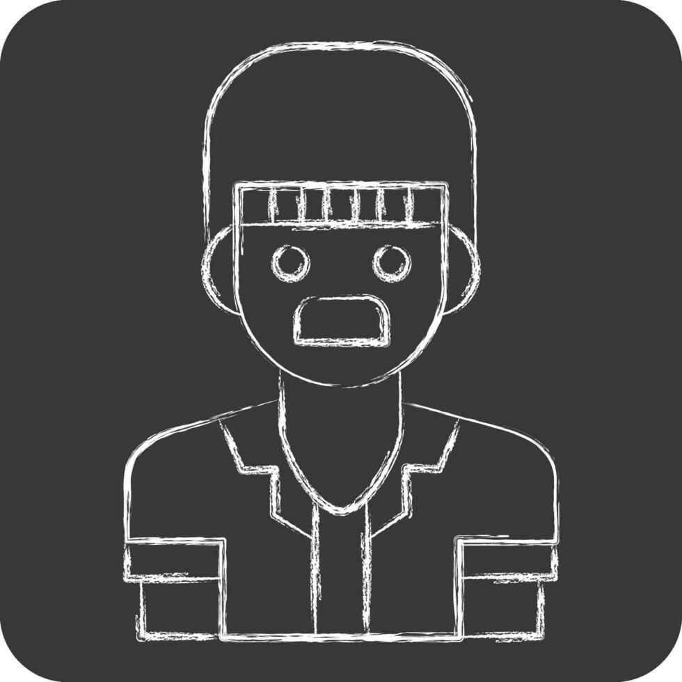 Icon Man. related to Indigenous People symbol. chalk Style. simple design editable. simple illustration vector