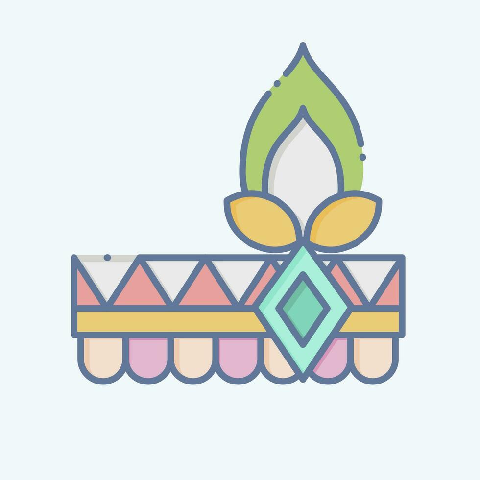 Icon Boho Headband. related to Indigenous People symbol. doodle style. simple design editable. simple illustration vector