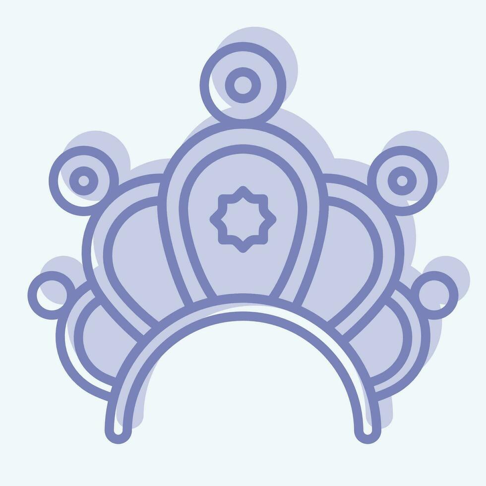 Icon Crown. related to Indigenous People symbol. two tone style. simple design editable. simple illustration vector