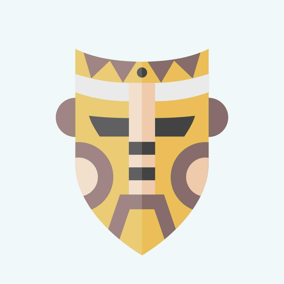 Icon Mask. related to Indigenous People symbol. flat style. simple design editable. simple illustration vector